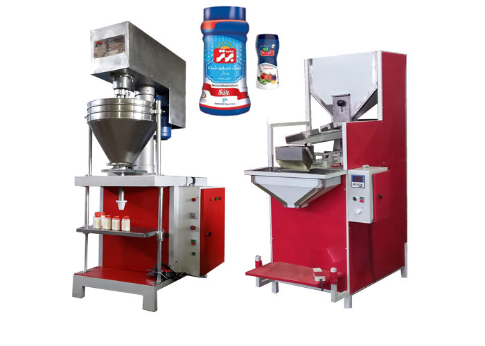 دستگاه بسته بندی در قوطی پلاستیک برای نمک