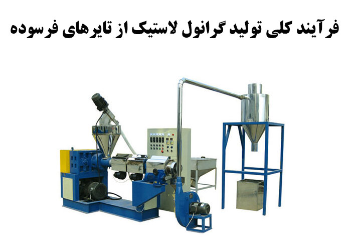 فرآیند کلی تولید گرانول لاستیک از تایرهای فرسوده